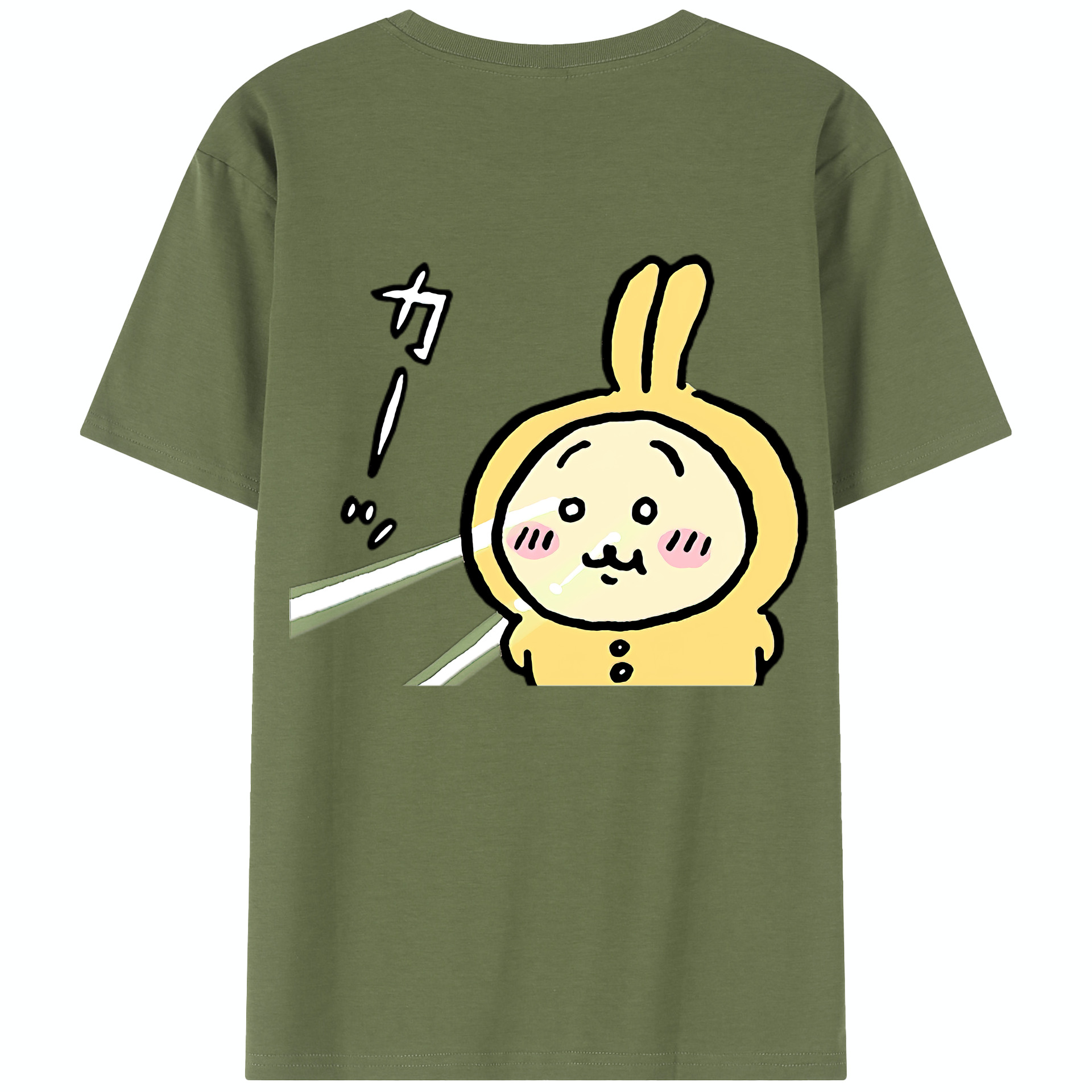 （画像用） ちいかわ うさぎ Chii-kawa usagi 綿100％半袖Tシャツ（背面プリント）